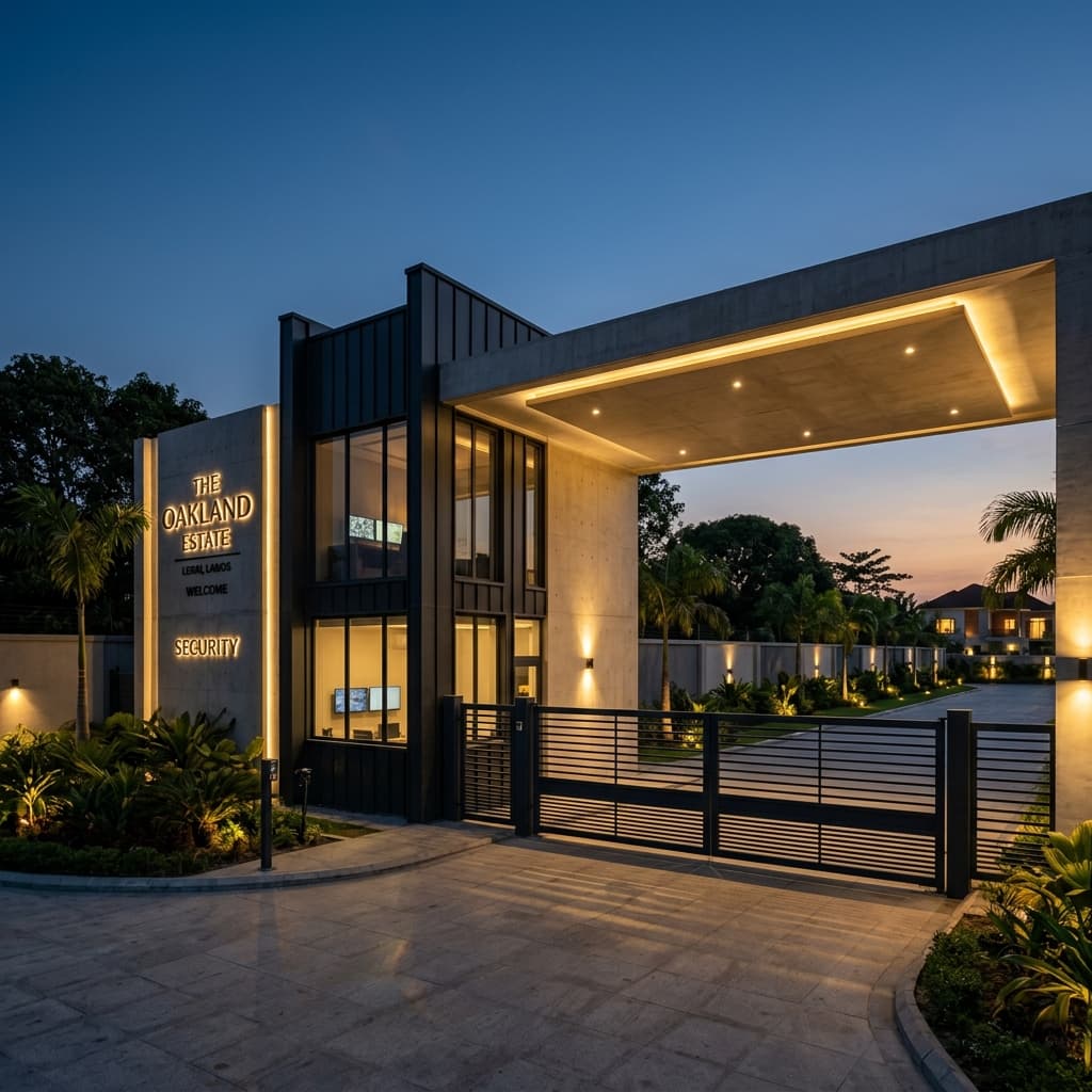 Controlled entrance at a premium residential estate in Nigeria